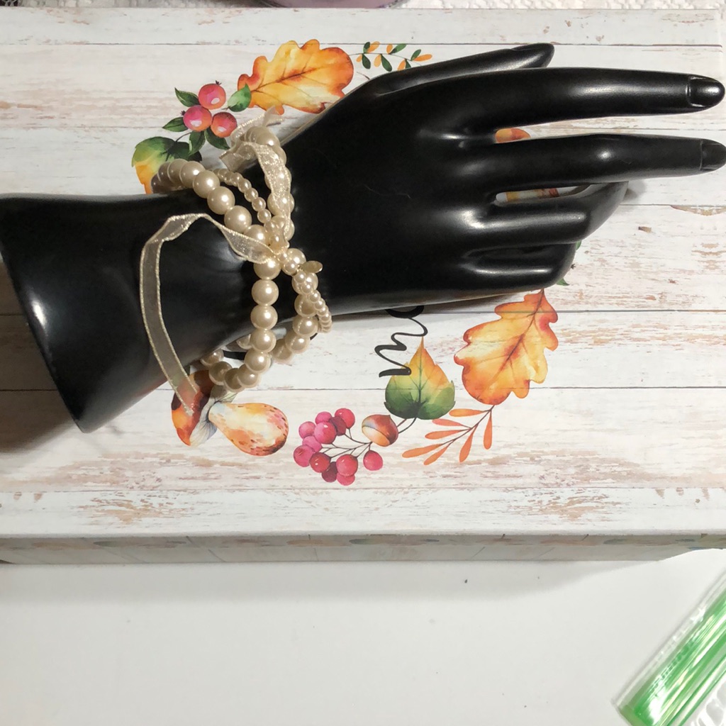** 3/$21 ** Vintage Multi Strand Simulated Pearl Bracelet